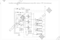 Тепловая схема подключения водогрейного котла КВм с топкой ТЛПХ для котельных