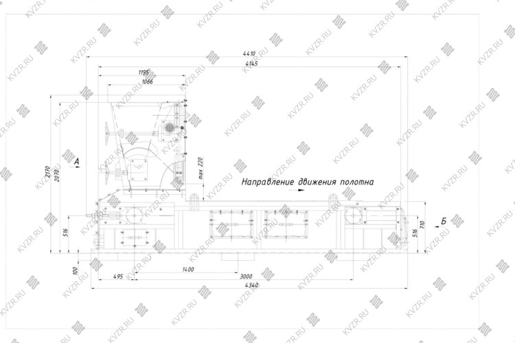 Топка с ленточным полотном ТЛПХ-1.1/3.32 чертеж