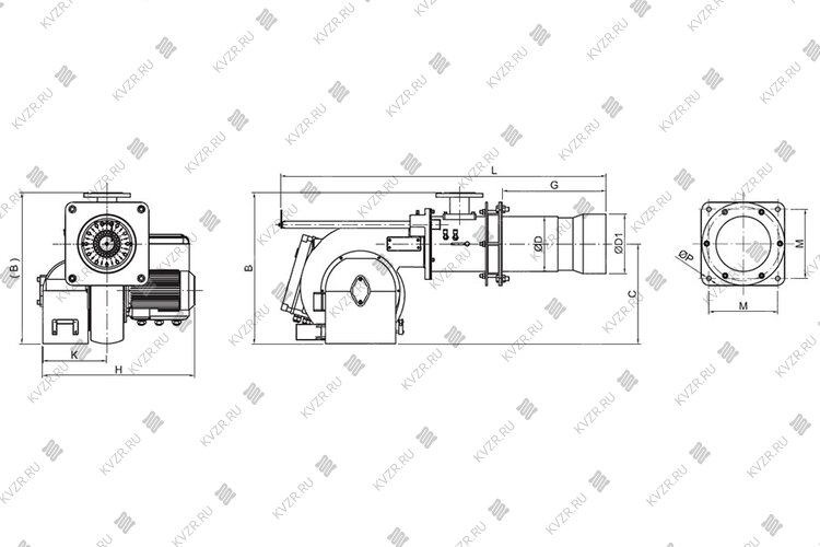 Чертеж газовой горелки ECO 55