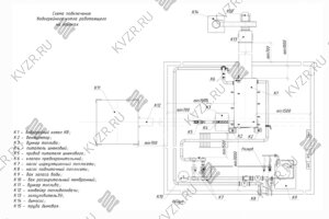 Схема подключения водогрейного котла на опилках в котельной с бункером накопителем