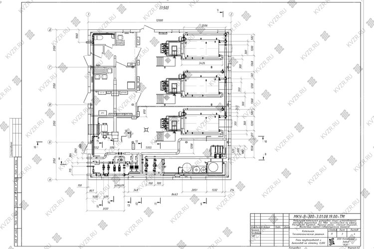 Трубопроводы и дымоходы в котельной 3.0 МВт план